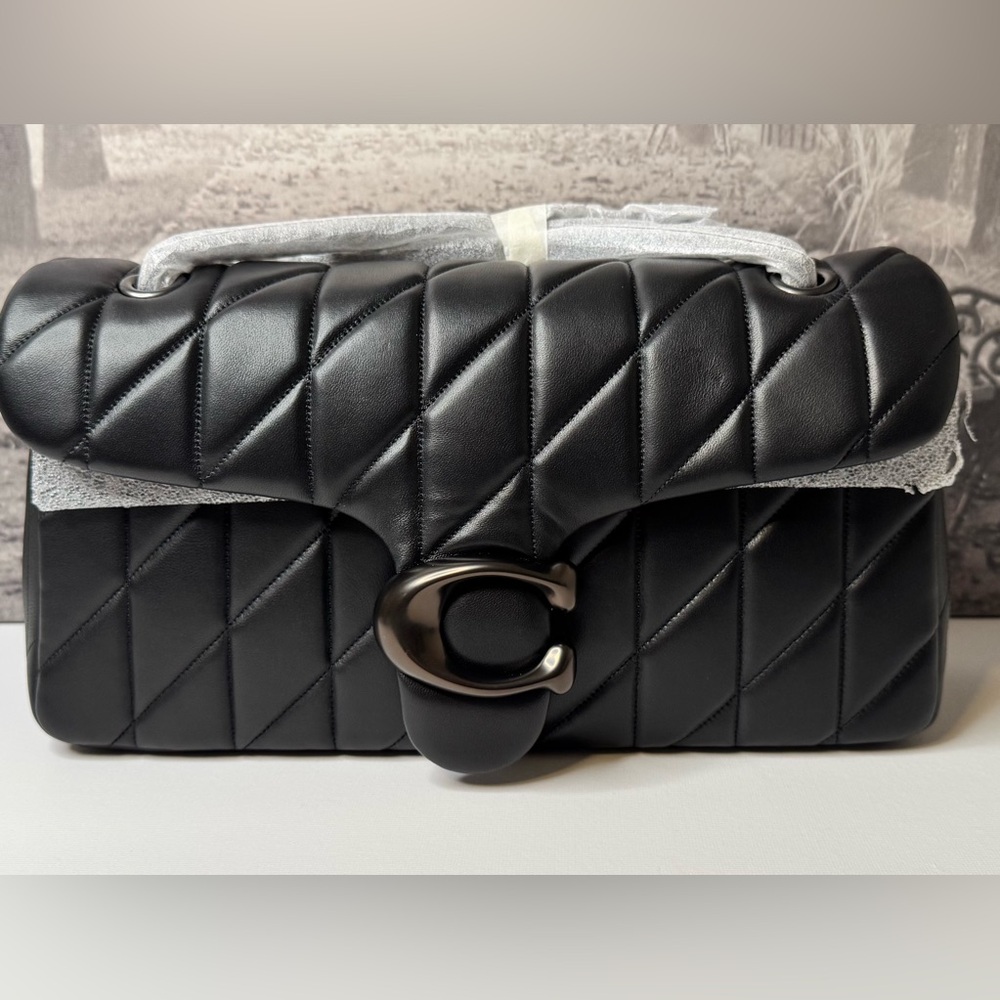 NWT Coach Quilted Tabby 33 Shoulder Bag Nappa Leather Black Gunmental CP151